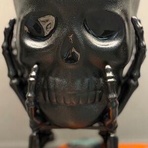 Halloween Skull Skeleton Plastic Candy Dish - Black